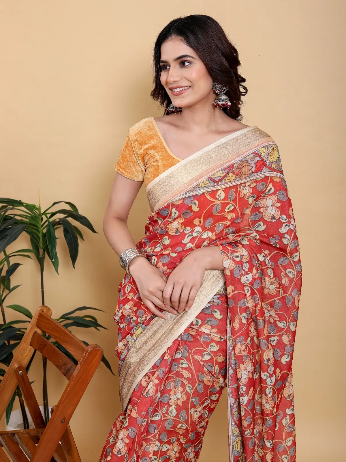 Kalamkari print saree - Image 2 in Kolkata